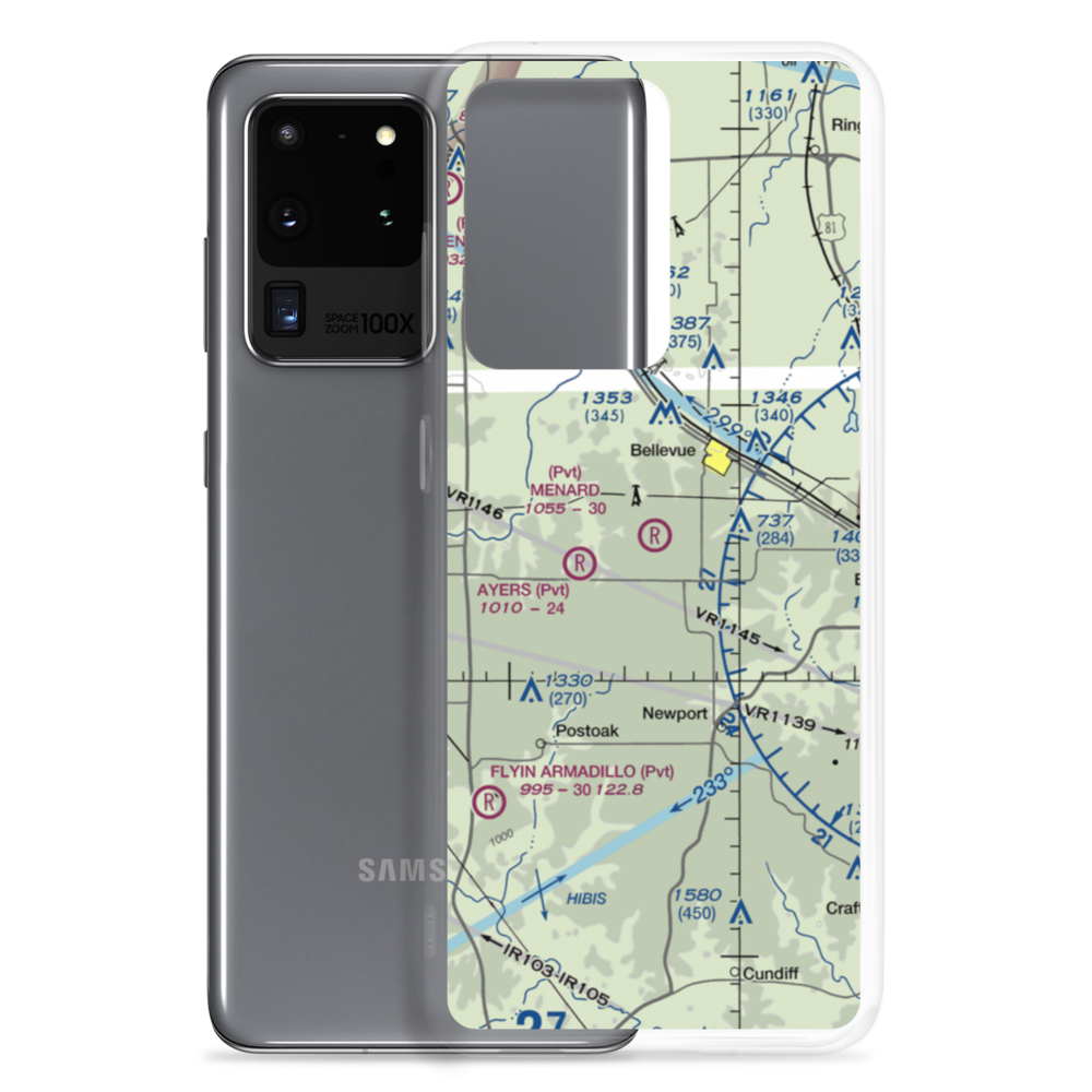 Menard Airport (XA09) VFR Sectional Samsung Case Samsung Galaxy S20 Ultra model shown