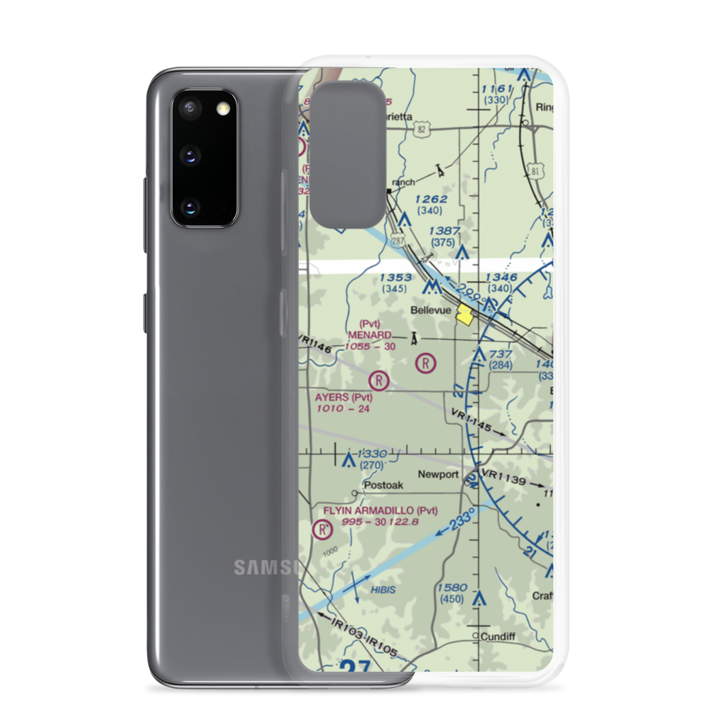 Menard Airport (XA09) VFR Sectional Samsung Case Samsung Galaxy S20 model shown