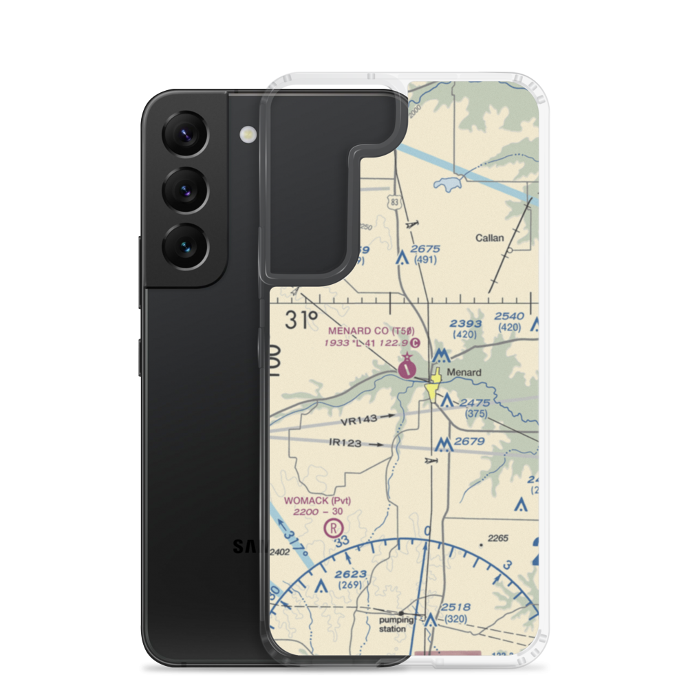 Menard County Airport (T50) VFR Sectional Samsung Case Samsung Galaxy S22 model shown