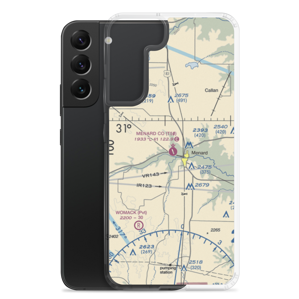 Menard County Airport (T50) VFR Sectional Samsung Case Samsung Galaxy S22 Plus model shown