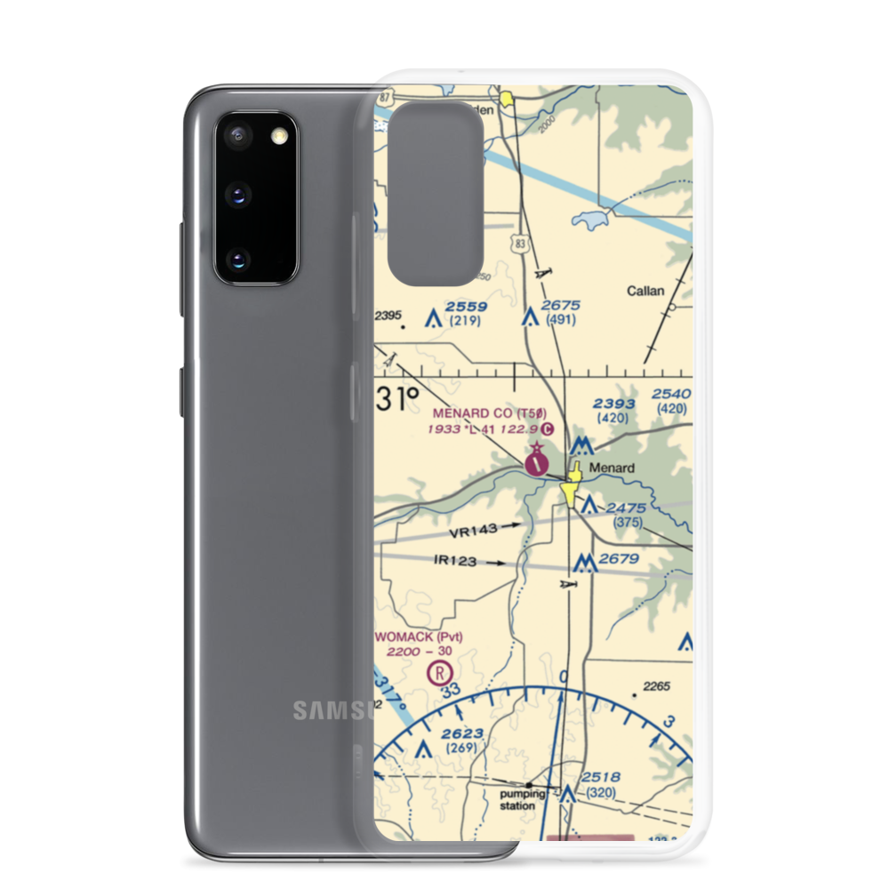Menard County Airport (T50) VFR Sectional Samsung Case Samsung Galaxy S20 model shown