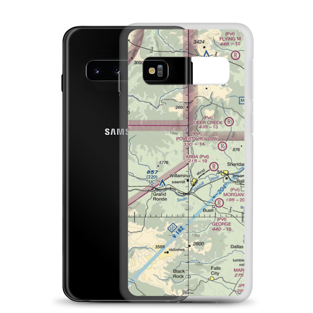 Mendenhall Airstrip (2OG5) VFR Sectional Samsung Case Samsung Galaxy S10 model shown
