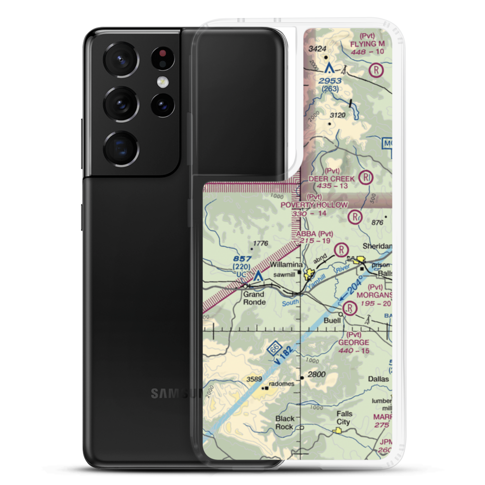 Mendenhall Airstrip (2OG5) VFR Sectional Samsung Case Samsung Galaxy S21 Ultra model shown