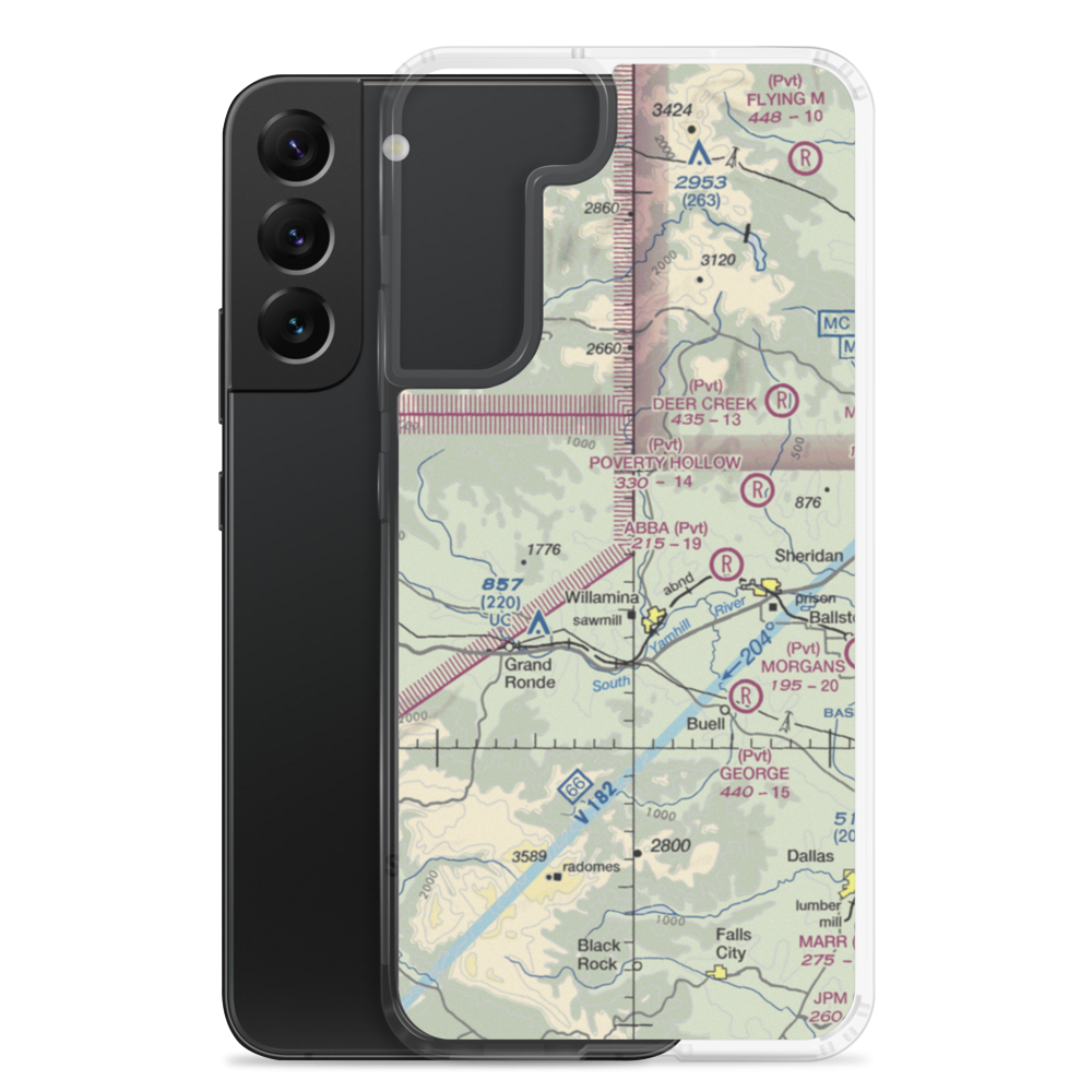 Mendenhall Airstrip (2OG5) VFR Sectional Samsung Case Samsung Galaxy S22 Plus model shown