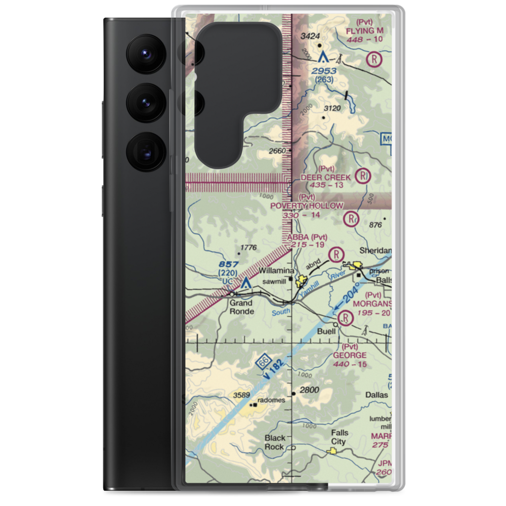Mendenhall Airstrip (2OG5) VFR Sectional Samsung Case Samsung Galaxy S22 Ultra model shown