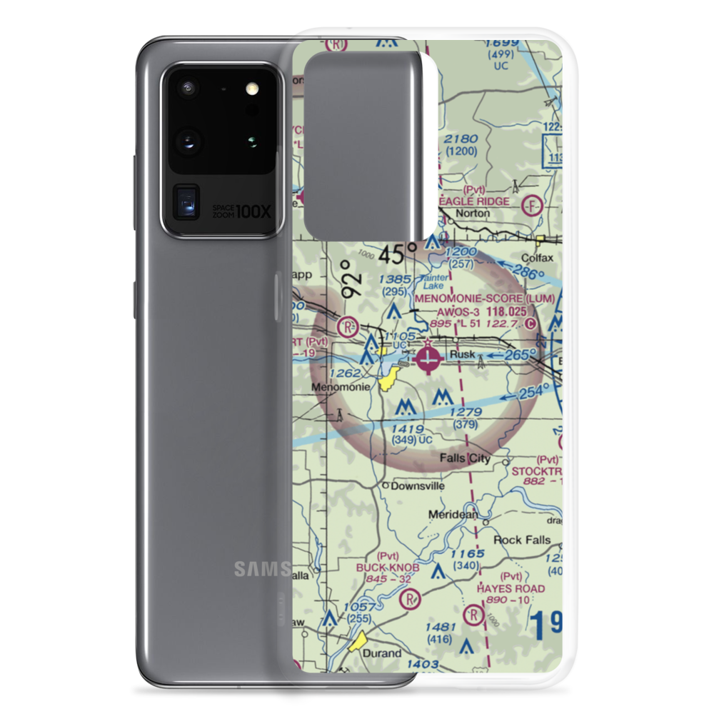 Menomonie Municipal Score Field (LUM) VFR Sectional Samsung Case Samsung Galaxy S20 Ultra model shown