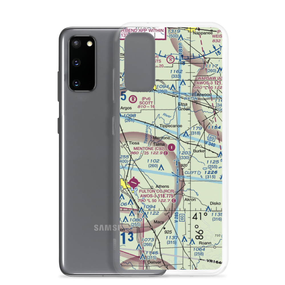 Mentone Airport (C92) VFR Sectional Samsung Case Samsung Galaxy S20 model shown