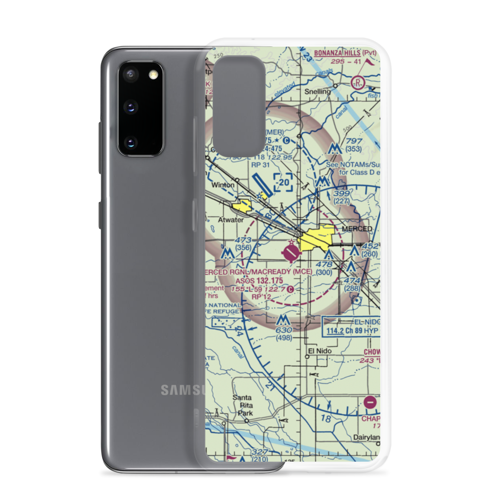Merced Regional Macready Field (MCE) VFR Sectional Samsung Case Samsung Galaxy S20 model shown