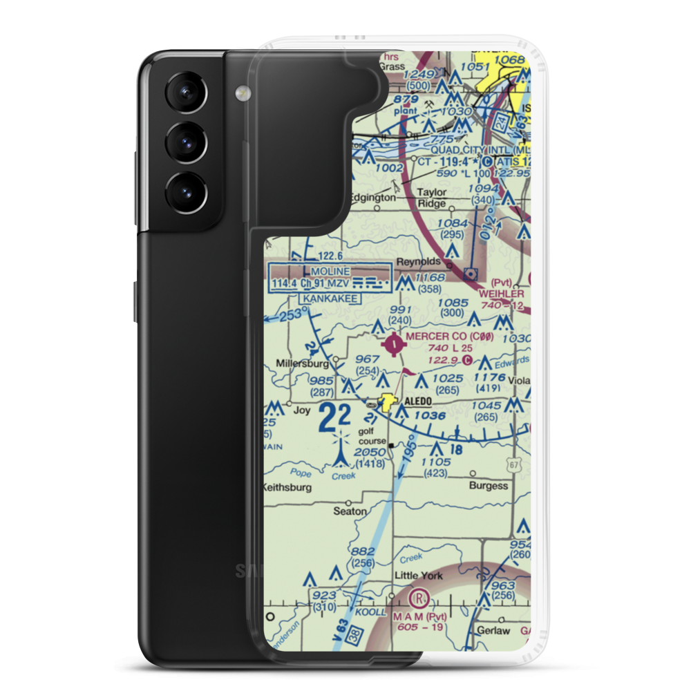 Mercer County Airport (C00) VFR Sectional Samsung Case Samsung Galaxy S21 Plus model shown