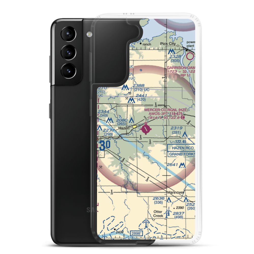 Mercer County Regional Airport (HZE) VFR Sectional Samsung Case Samsung Galaxy S21 Plus model shown