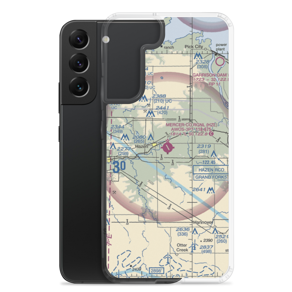 Mercer County Regional Airport (HZE) VFR Sectional Samsung Case Samsung Galaxy S22 Plus model shown