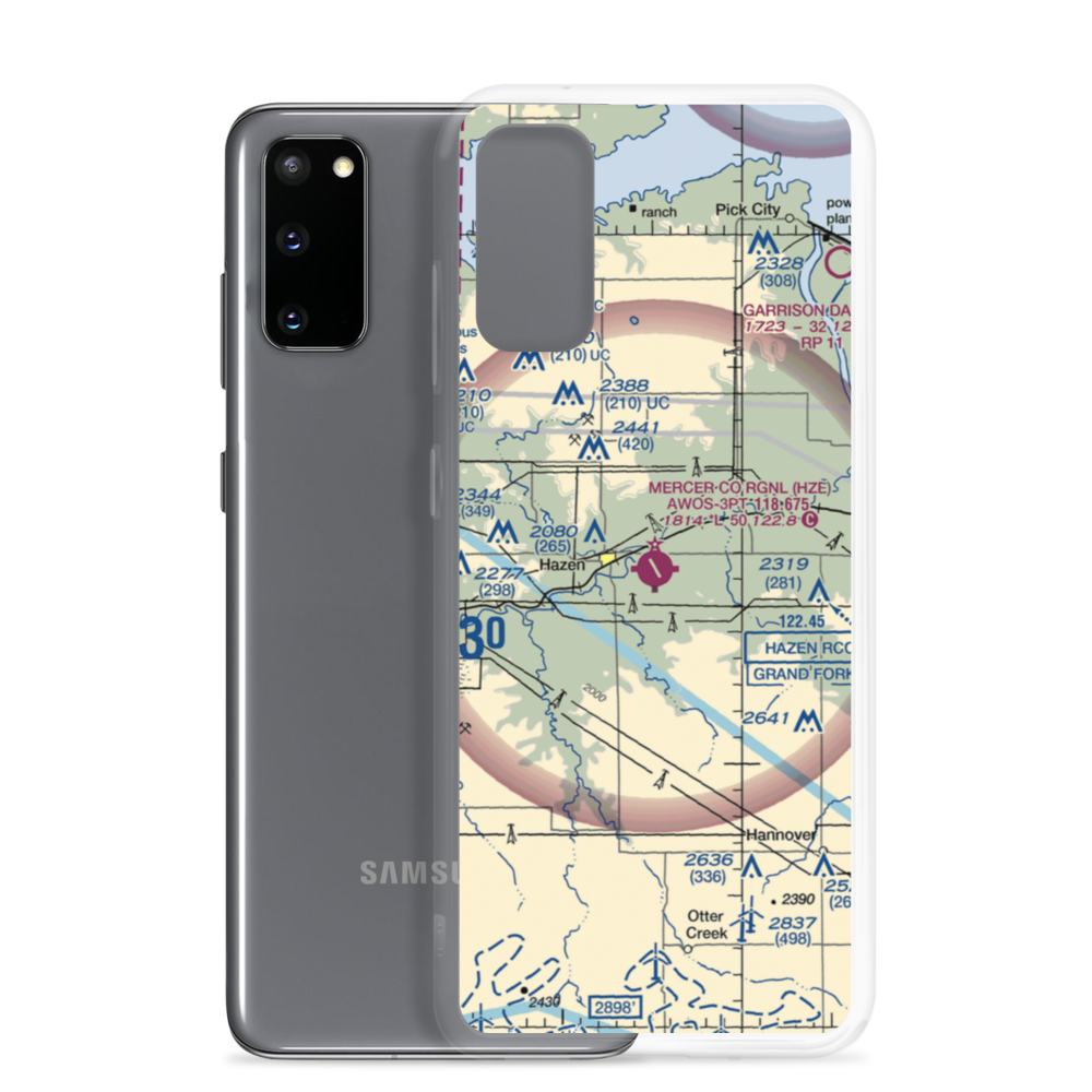 Mercer County Regional Airport (HZE) VFR Sectional Samsung Case Samsung Galaxy S20 model shown
