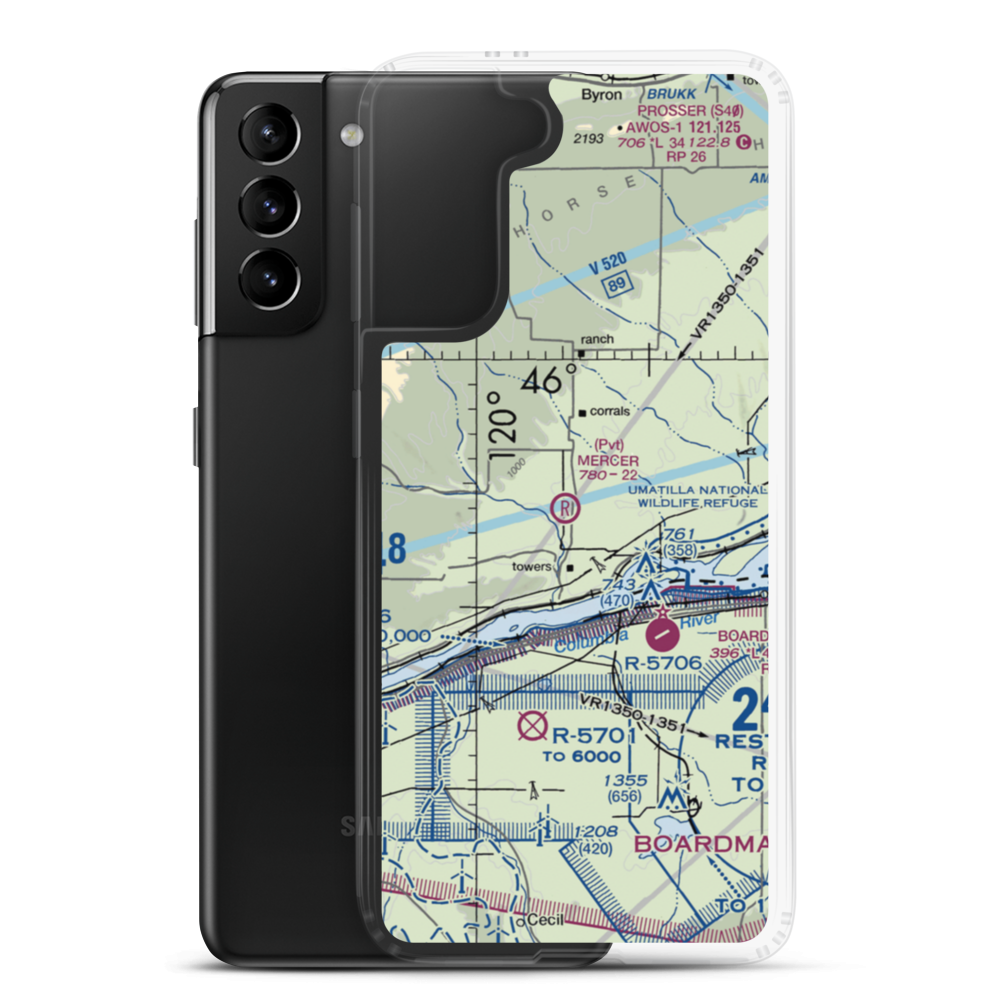Mercer Ranch Airport (WA00) VFR Sectional Samsung Case Samsung Galaxy S21 Plus model shown