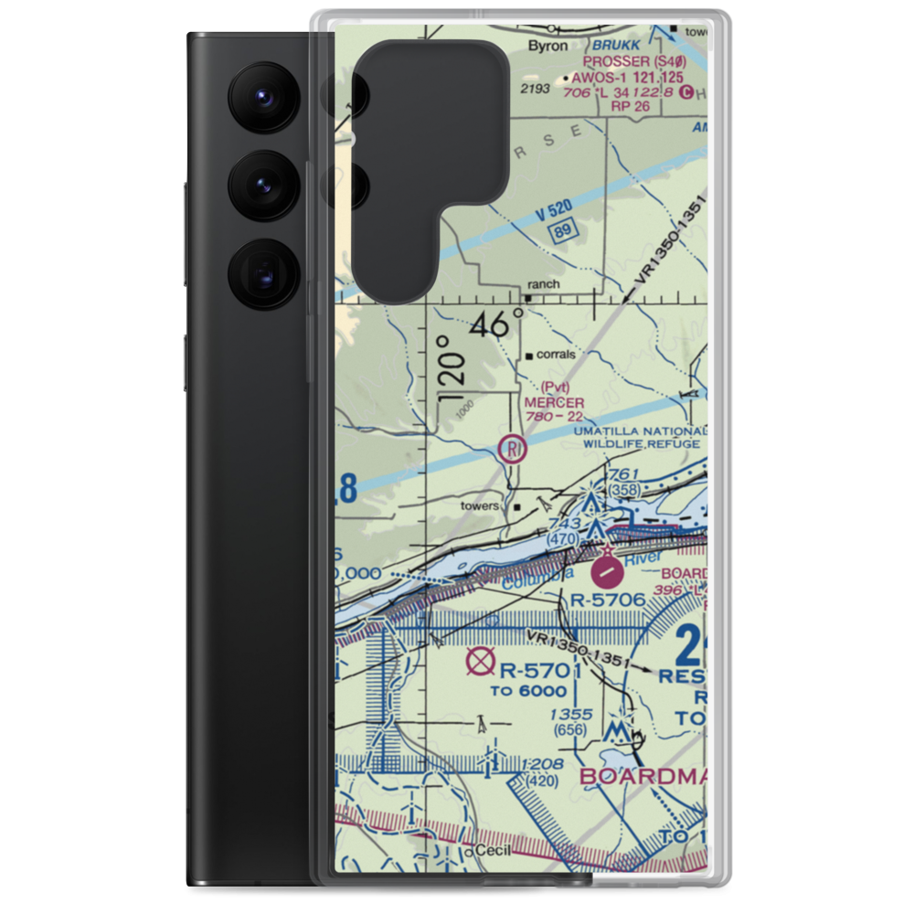 Mercer Ranch Airport (WA00) VFR Sectional Samsung Case Samsung Galaxy S22 Ultra model shown
