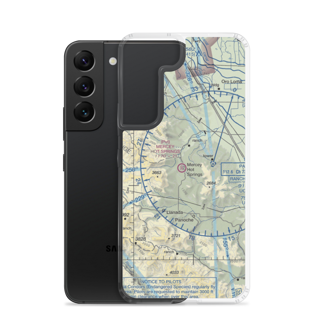 Mercey Hot Springs Airport (CN22) VFR Sectional Samsung Case Samsung Galaxy S22 model shown