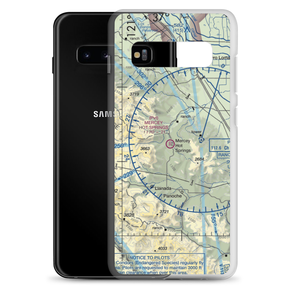 Mercey Hot Springs Airport (CN22) VFR Sectional Samsung Case Samsung Galaxy S10+ model shown