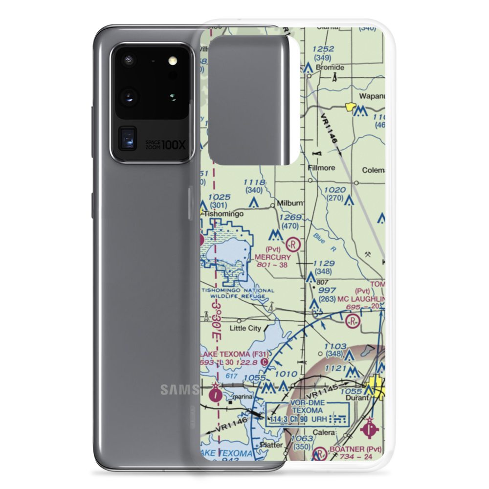 Mercury Ranch Airport (2OK1) VFR Sectional Samsung Case Samsung Galaxy S20 Ultra model shown
