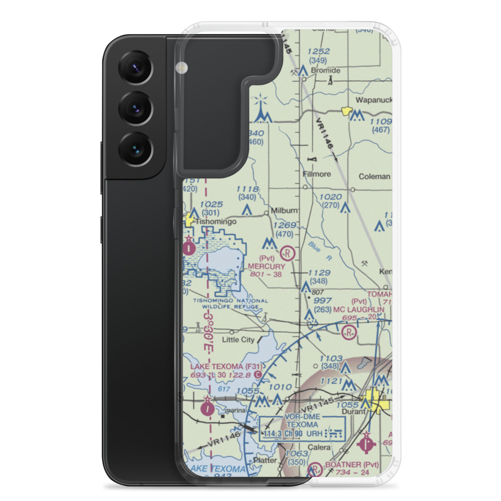 Mercury Ranch Airport (2OK1) VFR Sectional Samsung Case Samsung Galaxy S22 Plus model shown