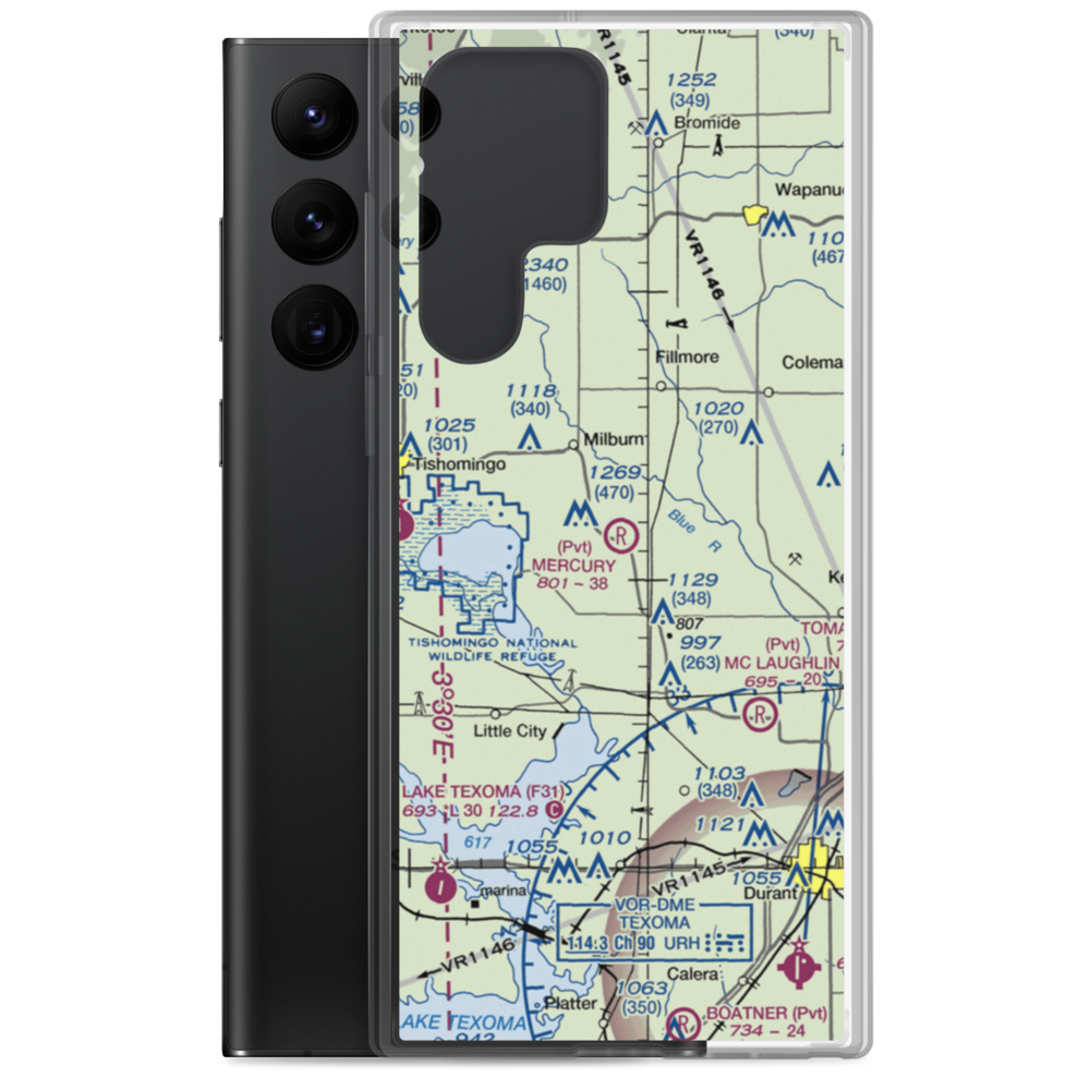 Mercury Ranch Airport (2OK1) VFR Sectional Samsung Case Samsung Galaxy S22 Ultra model shown