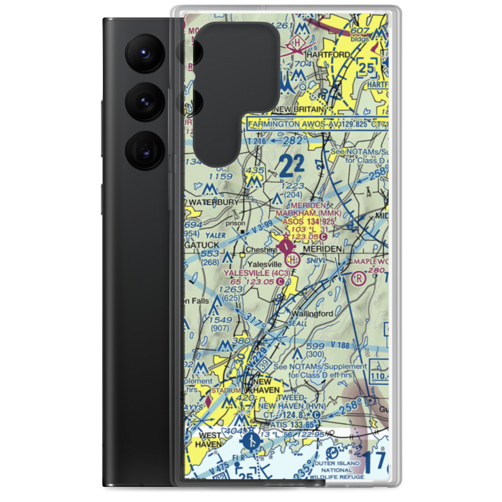 Meriden Markham Municipal Airport (MMK) VFR Sectional Samsung Case Samsung Galaxy S22 Ultra model shown