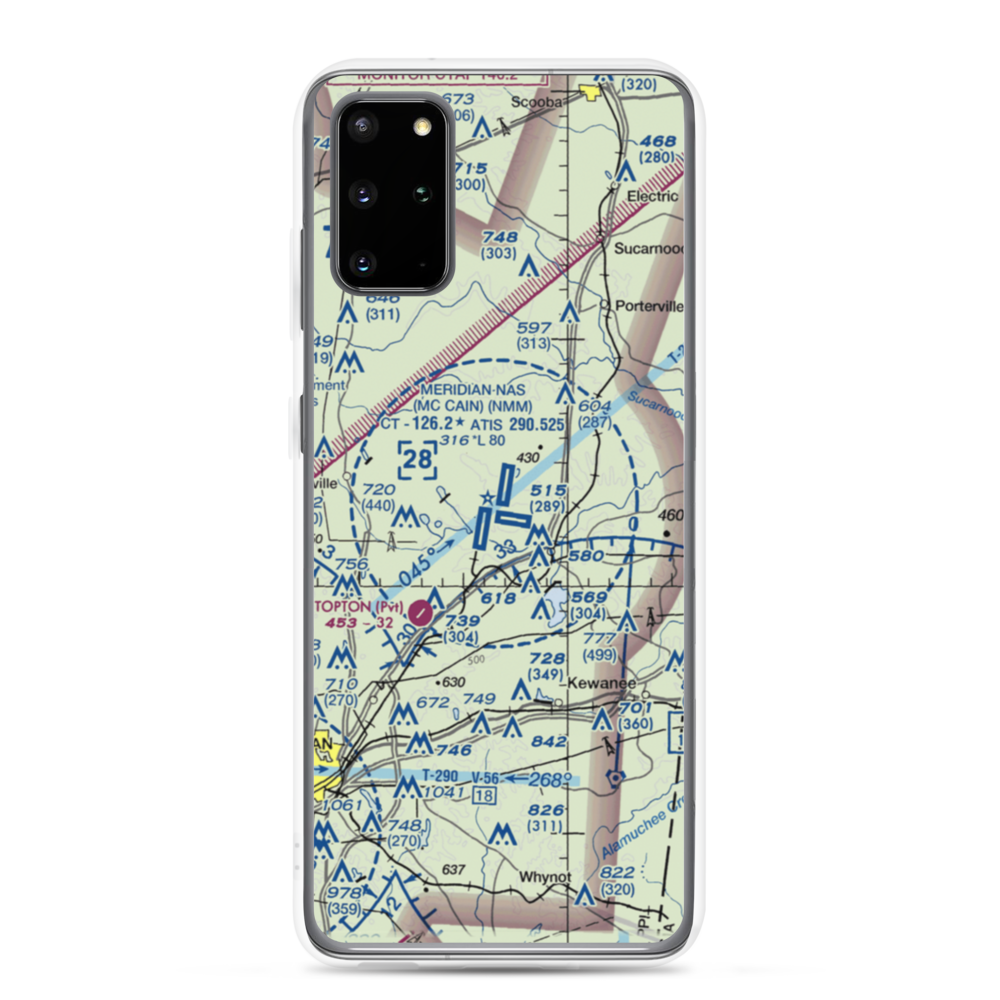 Meridian Naval Air Station (NMM) VFR Sectional Samsung Case Samsung Galaxy S20 Plus model shown