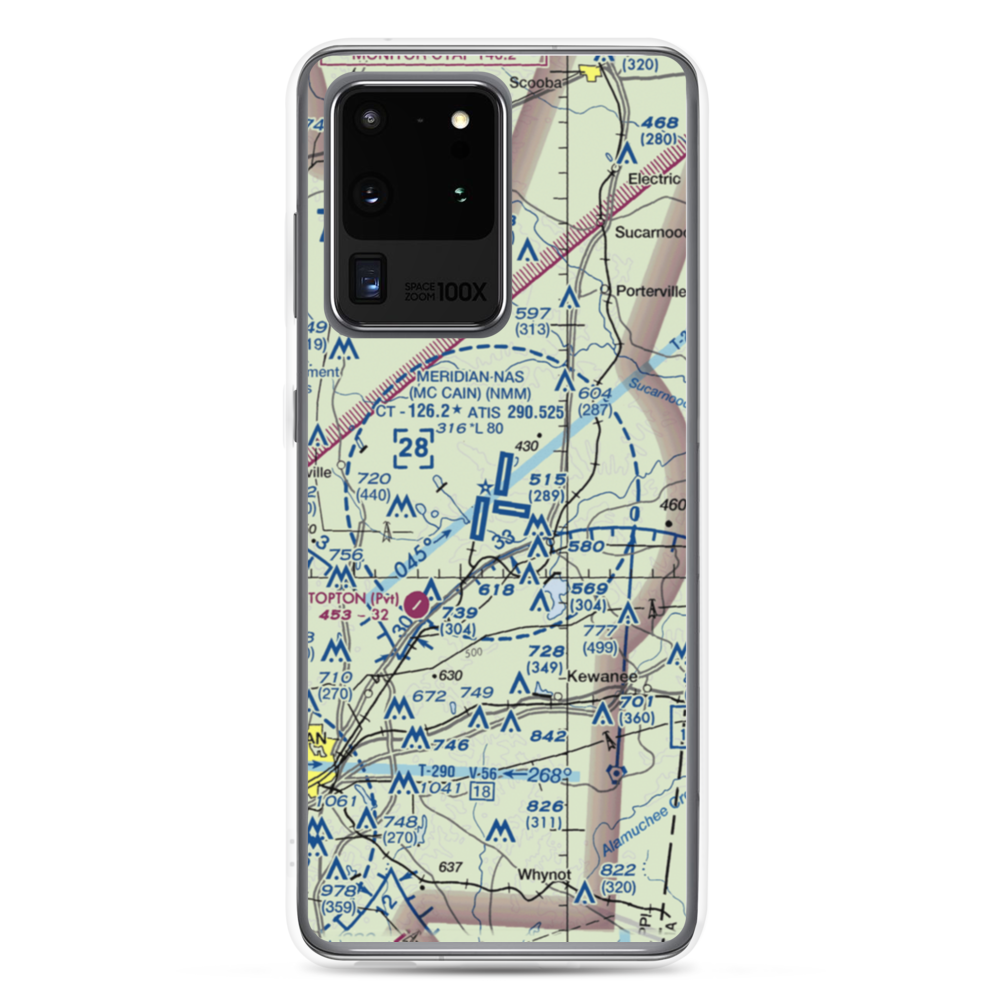 Meridian Naval Air Station (NMM) VFR Sectional Samsung Case Samsung Galaxy S20 Ultra model shown