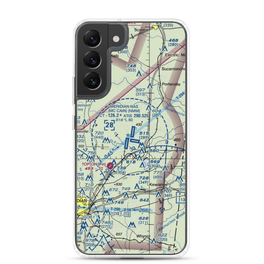 Meridian Naval Air Station (NMM) VFR Sectional Samsung Case Samsung Galaxy S22 Plus model shown