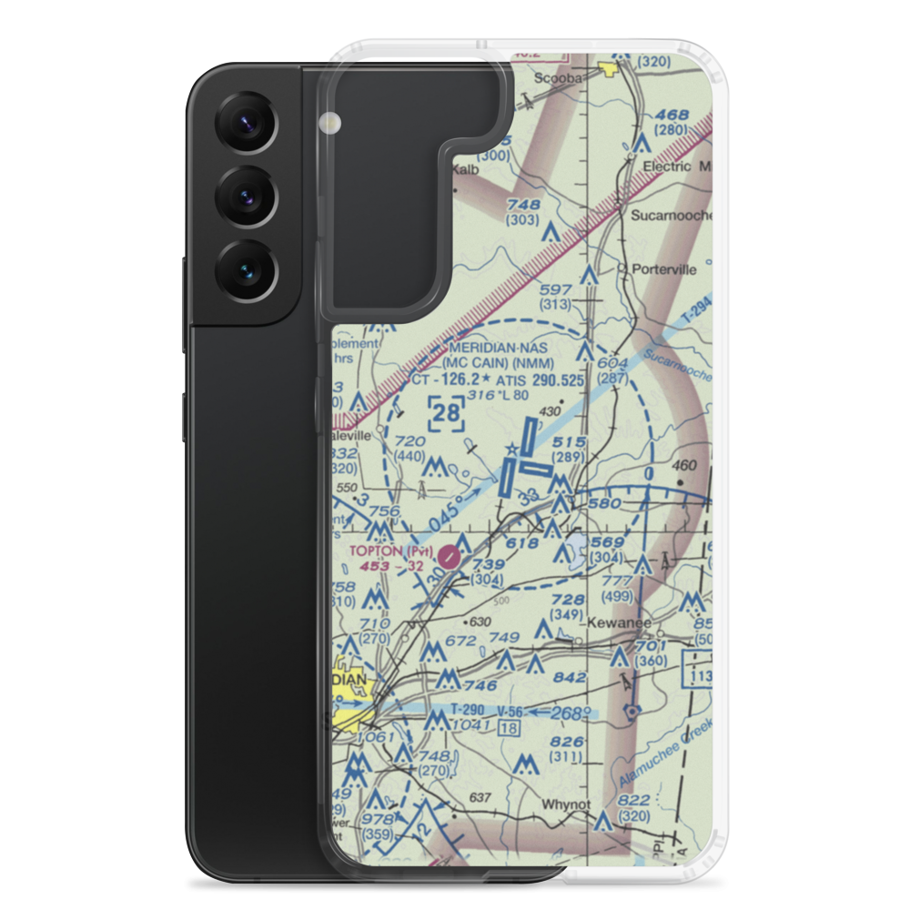 Meridian Naval Air Station (NMM) VFR Sectional Samsung Case Samsung Galaxy S22 Plus model shown