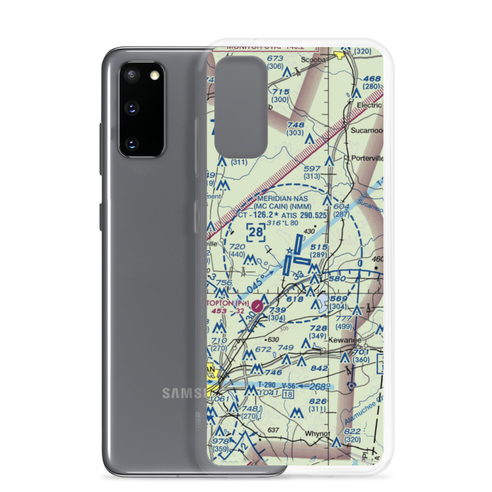 Meridian Naval Air Station (NMM) VFR Sectional Samsung Case Samsung Galaxy S20 model shown