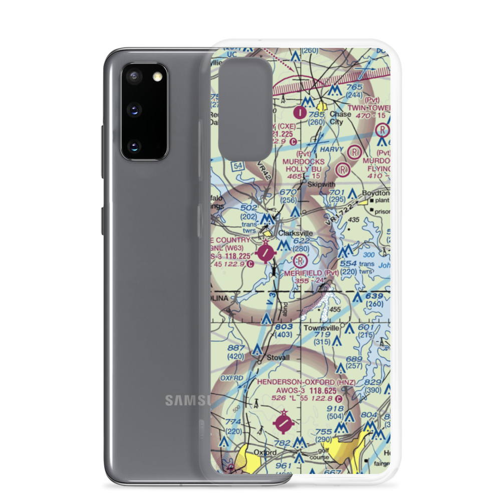 Merifield Airport (VG34) VFR Sectional Samsung Case Samsung Galaxy S20 model shown