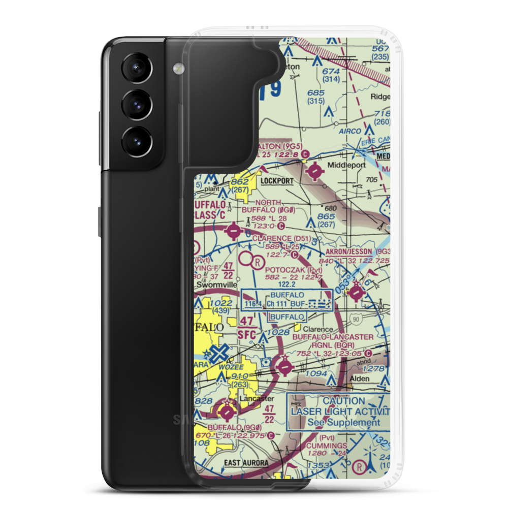Merkle Airport (NK87) VFR Sectional Samsung Case Samsung Galaxy S21 Plus model shown
