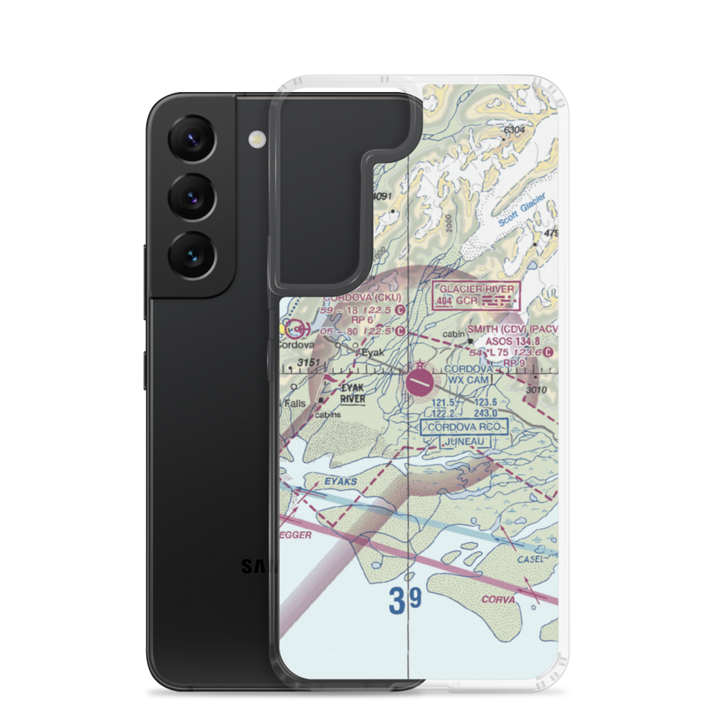 Merle K (Mudhole) Smith Airport (CDV) VFR Sectional Samsung Case Samsung Galaxy S22 model shown