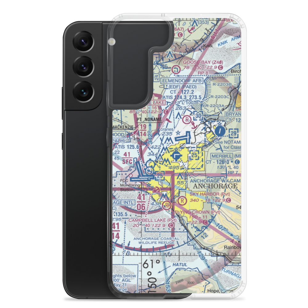 Merrill Field (MRI) VFR Sectional Samsung Case Samsung Galaxy S22 Plus model shown