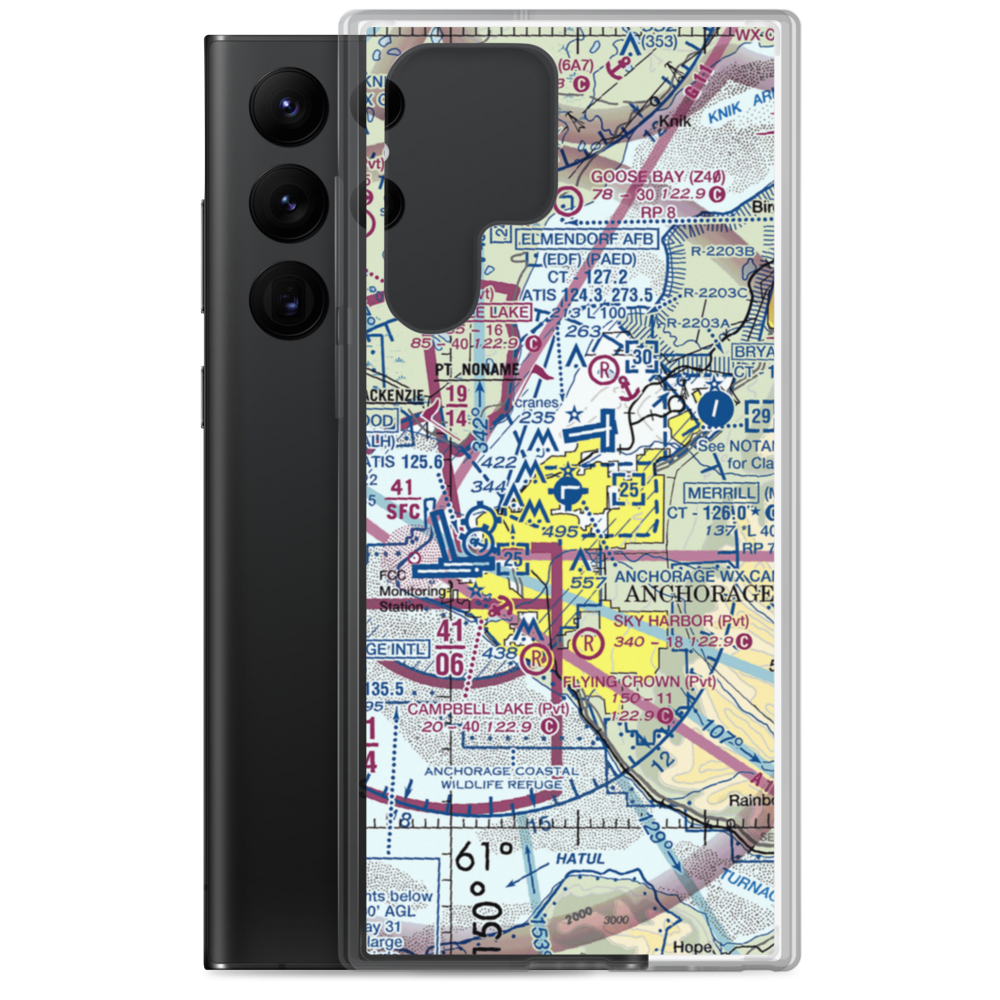 Merrill Field (MRI) VFR Sectional Samsung Case Samsung Galaxy S22 Ultra model shown