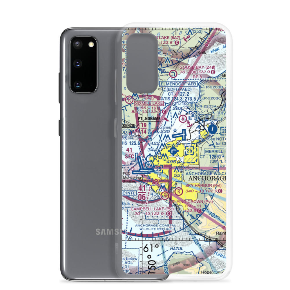 Merrill Field (MRI) VFR Sectional Samsung Case Samsung Galaxy S20 model shown