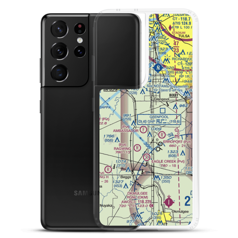 Merrill Ranch Ultralight Flightpark (01OK) VFR Sectional Samsung Case Samsung Galaxy S21 Ultra model shown