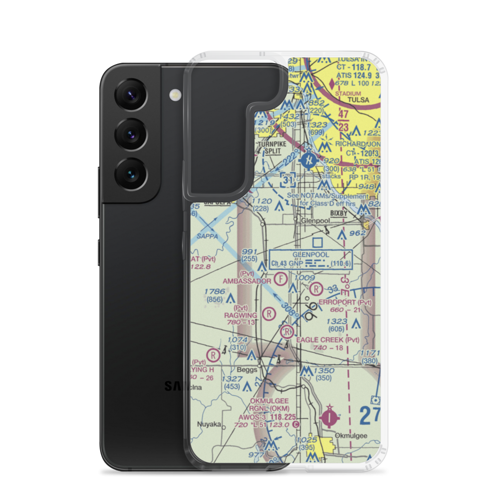 Merrill Ranch Ultralight Flightpark (01OK) VFR Sectional Samsung Case Samsung Galaxy S22 model shown