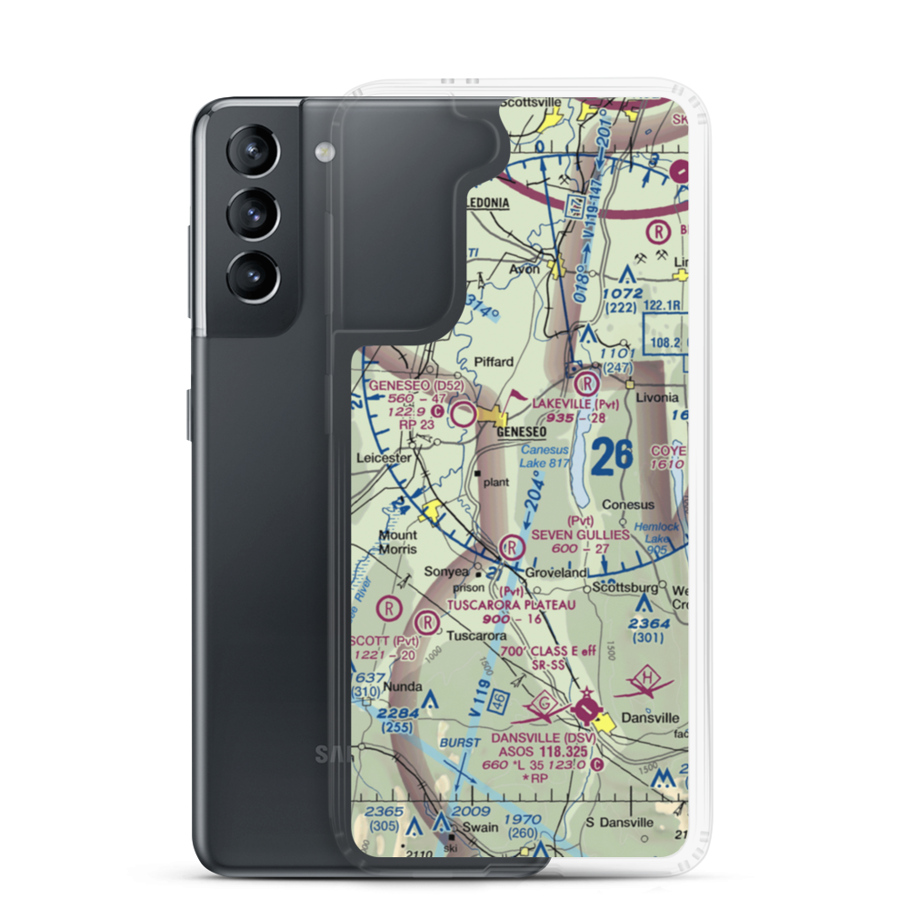 Merrimac Farms Airport (68NY) VFR Sectional Samsung Case Samsung Galaxy S21 model shown