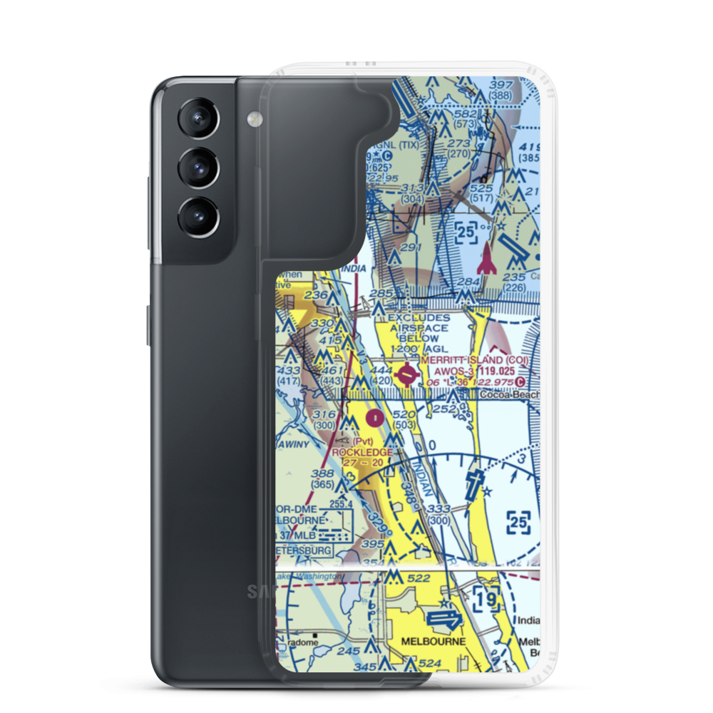 Merritt Island Airport (COI) VFR Sectional Samsung Case Samsung Galaxy S21 model shown