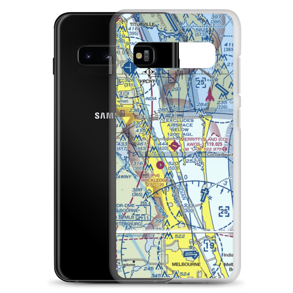 Merritt Island Airport (COI) VFR Sectional Samsung Case Samsung Galaxy S10+ model shown