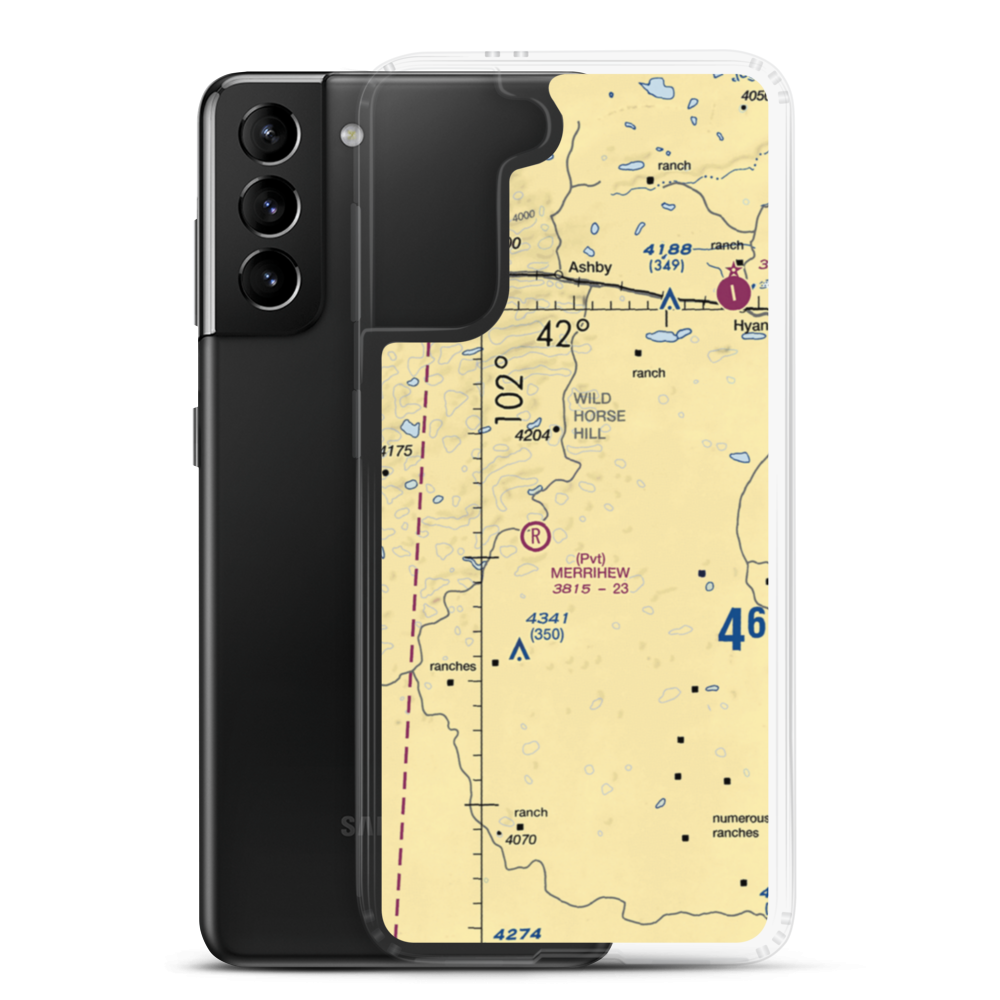 Merry Airport (0NE2) VFR Sectional Samsung Case Samsung Galaxy S21 Plus model shown