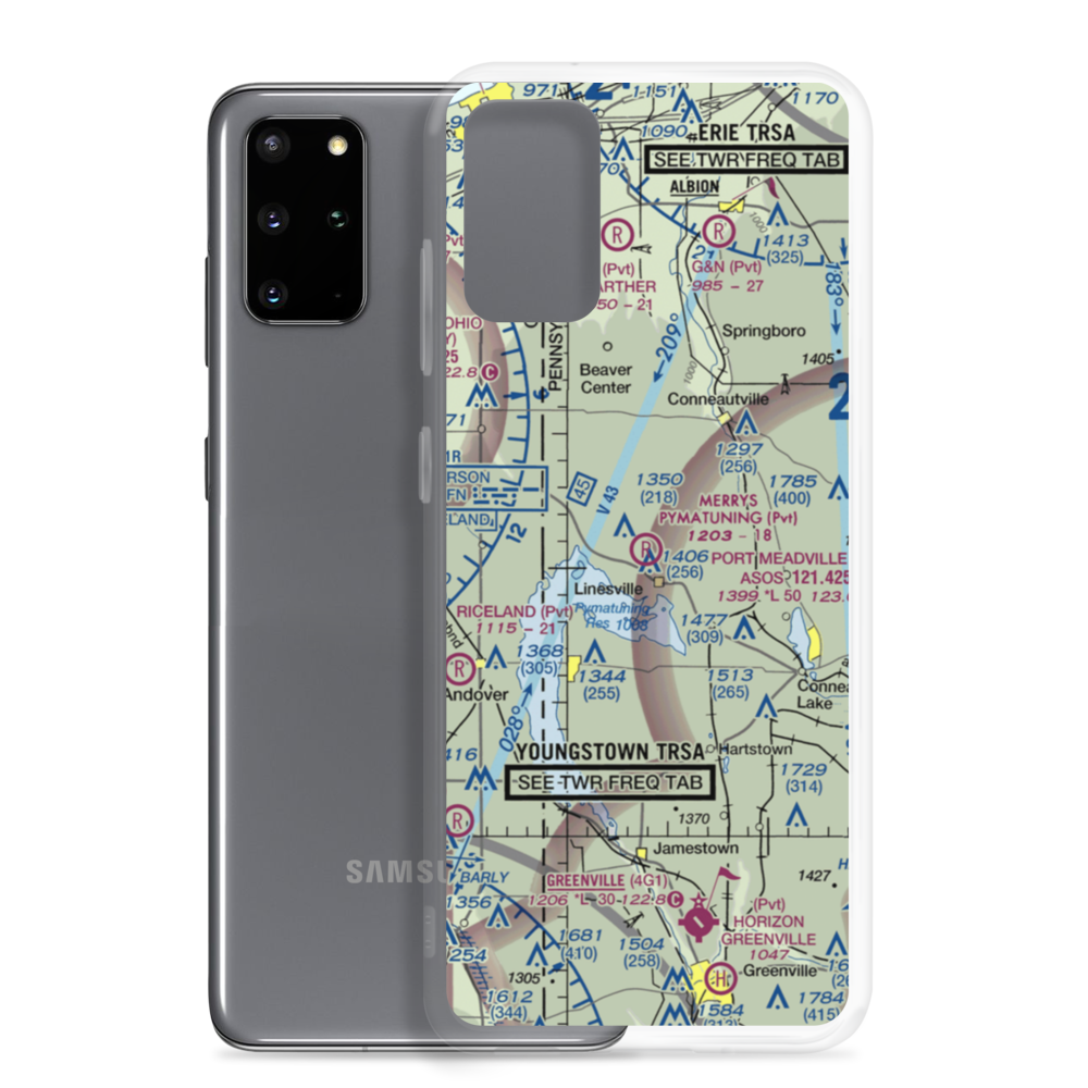 Merrys Pymatuning Airport (PA01) VFR Sectional Samsung Case Samsung Galaxy S20 Plus model shown