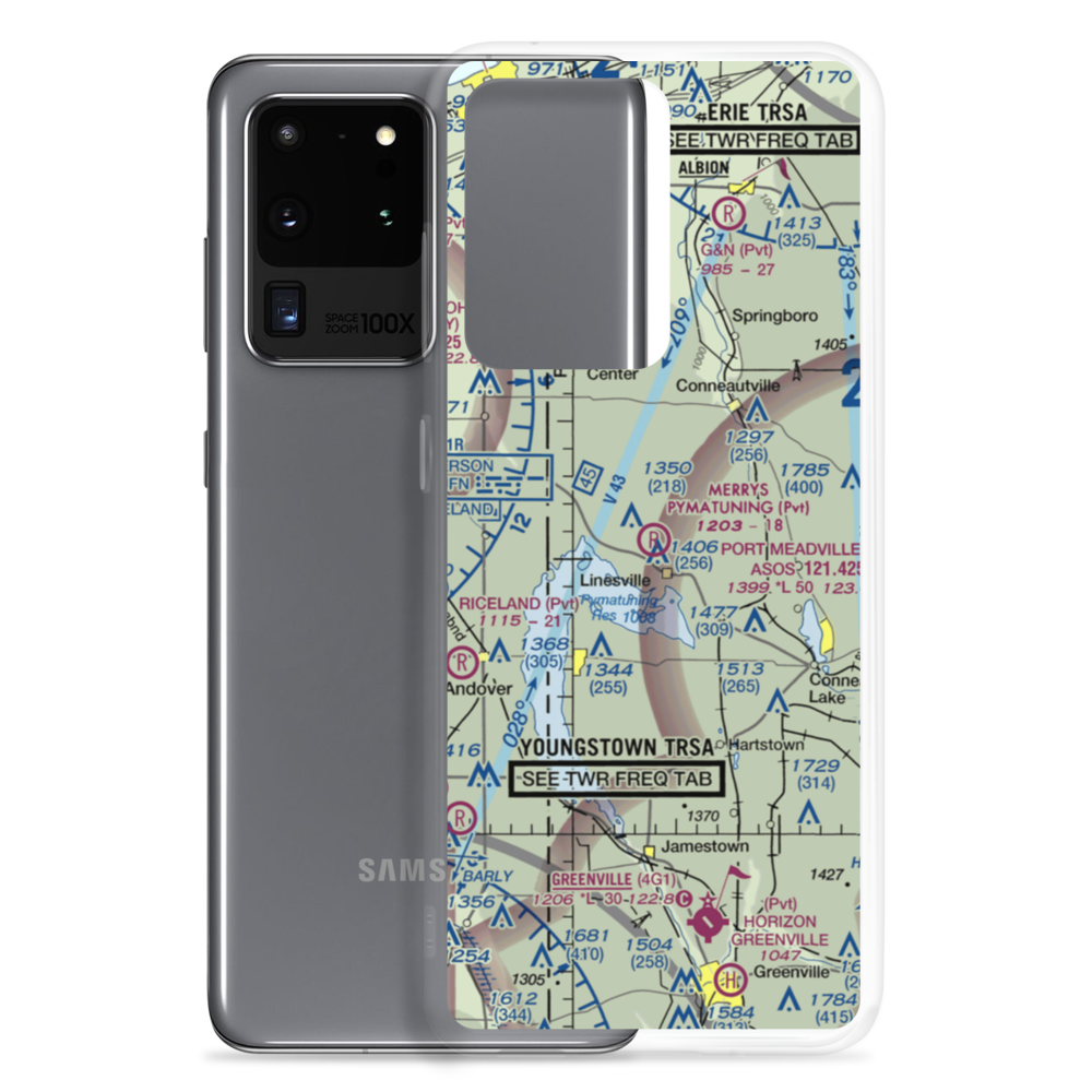 Merrys Pymatuning Airport (PA01) VFR Sectional Samsung Case Samsung Galaxy S20 Ultra model shown