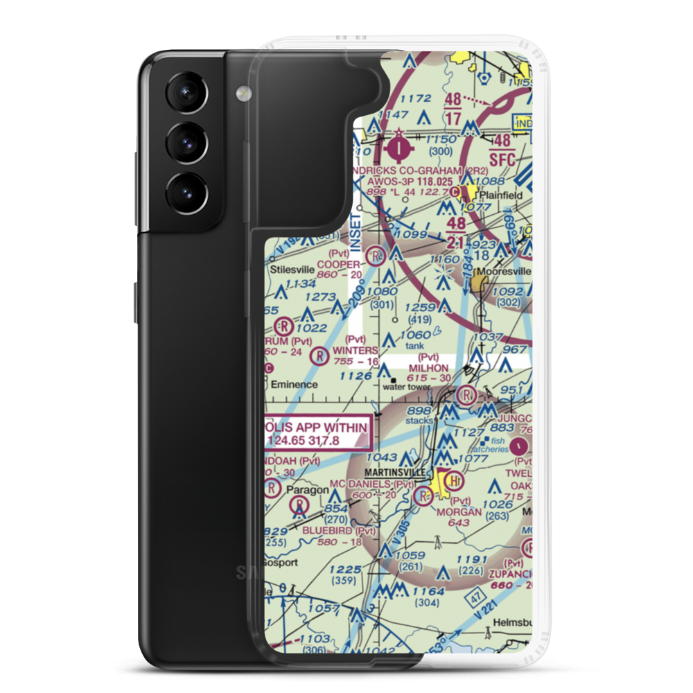 Mershon Airport (6IN6) VFR Sectional Samsung Case Samsung Galaxy S21 Plus model shown