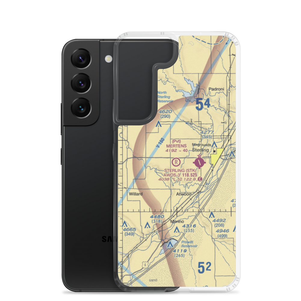 Mertens Airport (3CO2) VFR Sectional Samsung Case Samsung Galaxy S22 model shown