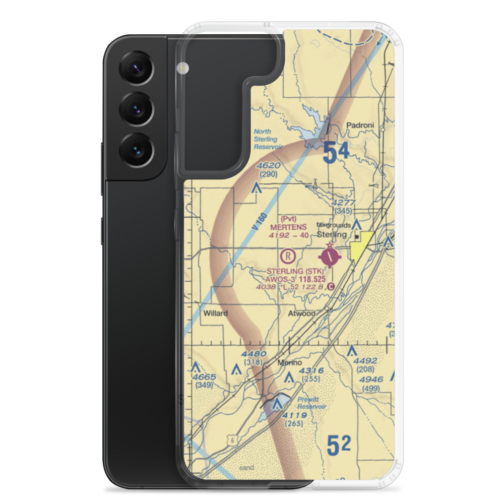 Mertens Airport (3CO2) VFR Sectional Samsung Case Samsung Galaxy S22 Plus model shown
