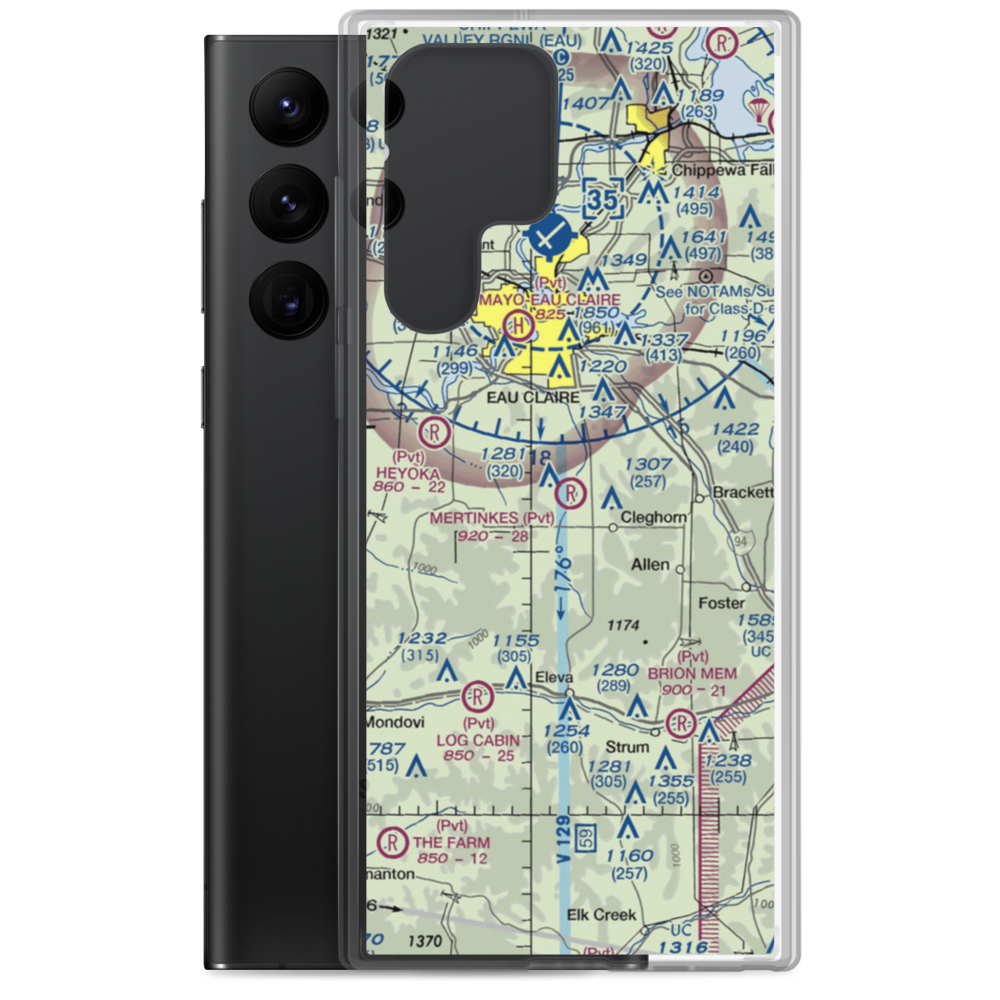 Mertinkes Airport (WI26) VFR Sectional Samsung Case Samsung Galaxy S22 Ultra model shown