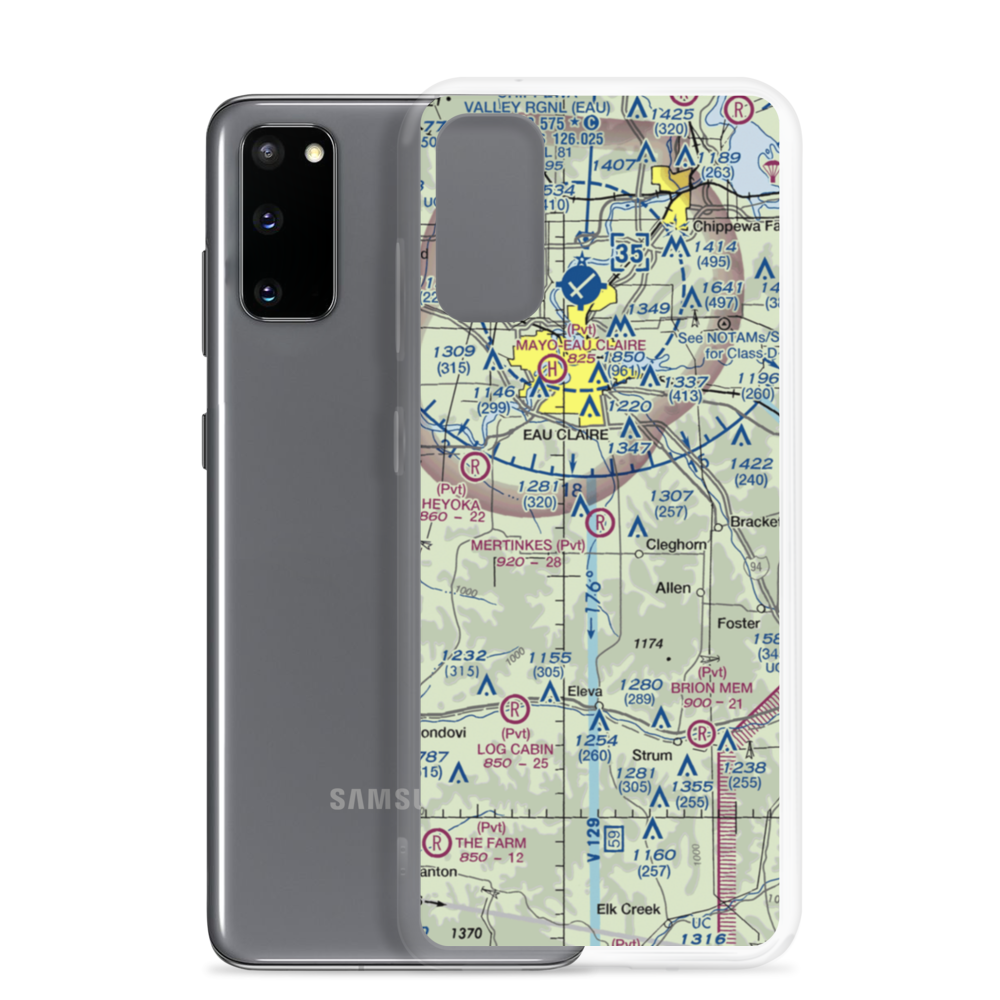 Mertinkes Airport (WI26) VFR Sectional Samsung Case Samsung Galaxy S20 model shown