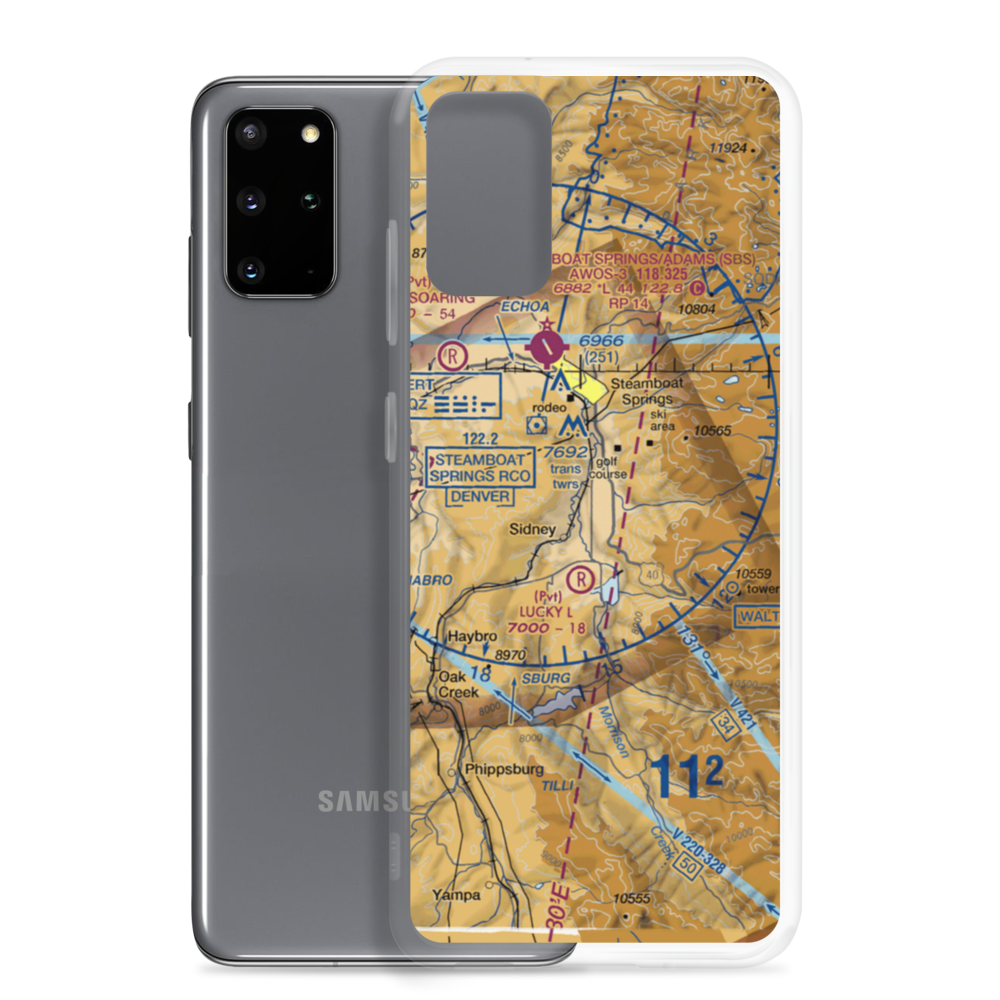 Mesa 1 Airport (81CO) VFR Sectional Samsung Case Samsung Galaxy S20 Plus model shown