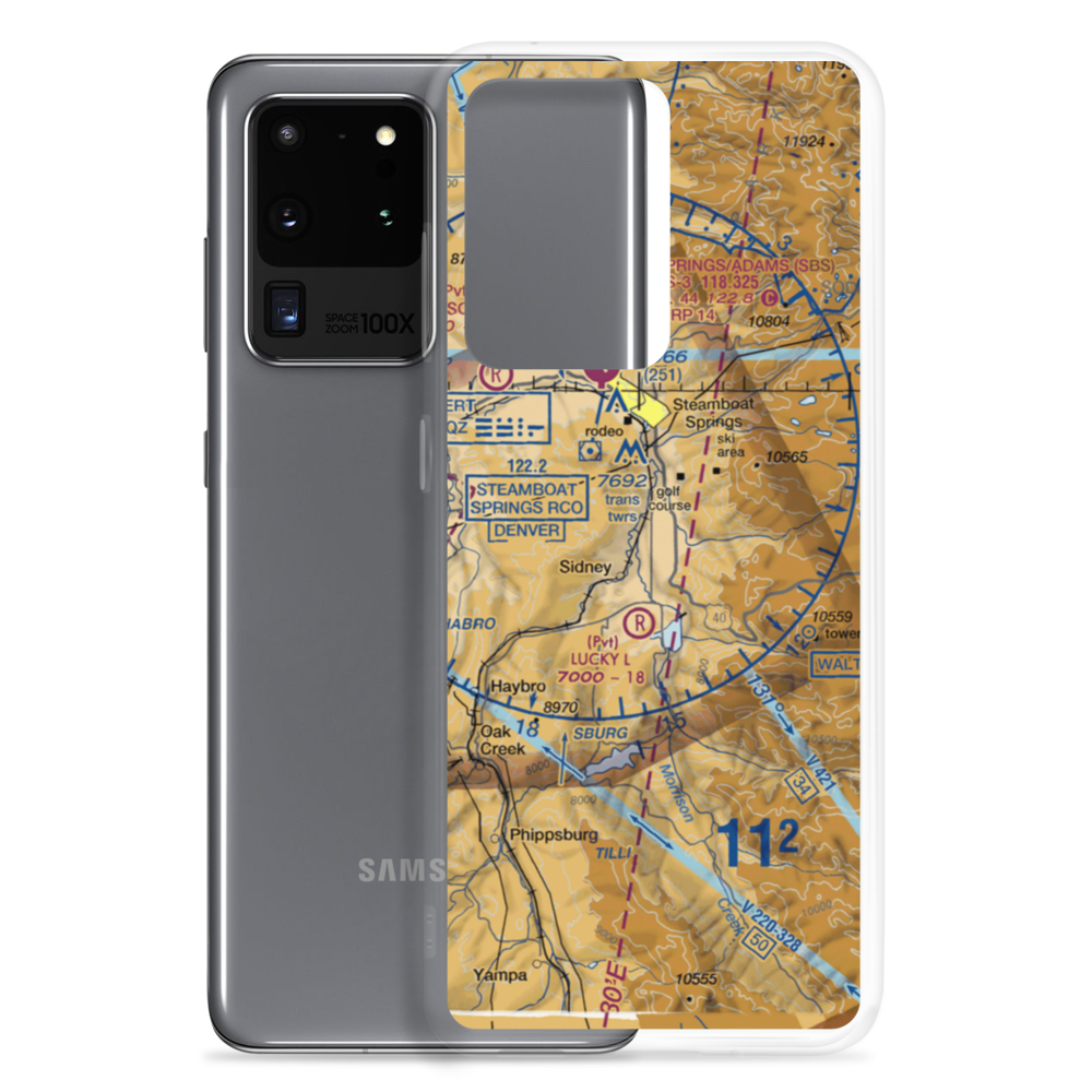 Mesa 1 Airport (81CO) VFR Sectional Samsung Case Samsung Galaxy S20 Ultra model shown